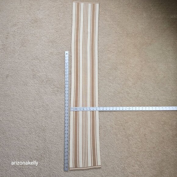 Knit Cashmere Neutral Stripe REPAIRED HOLE - Picture 2 of 10